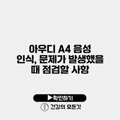 아우디 A4 음성 인식, 문제가 발생했을 때 점검할 사항