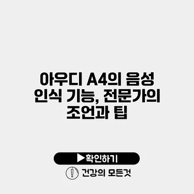 아우디 A4의 음성 인식 기능, 전문가의 조언과 팁