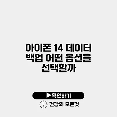아이폰 14 데이터 백업 어떤 옵션을 선택할까?