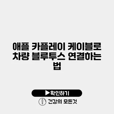 애플 카플레이 케이블로 차량 블루투스 연결하는 법