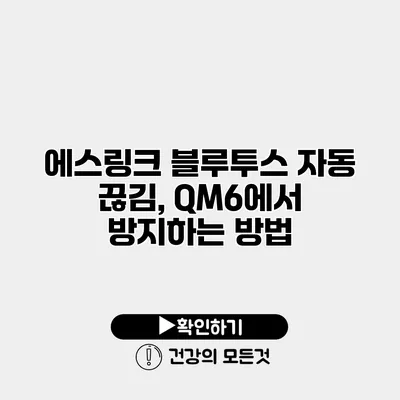 에스링크 블루투스 자동 끊김, QM6에서 방지하는 방법