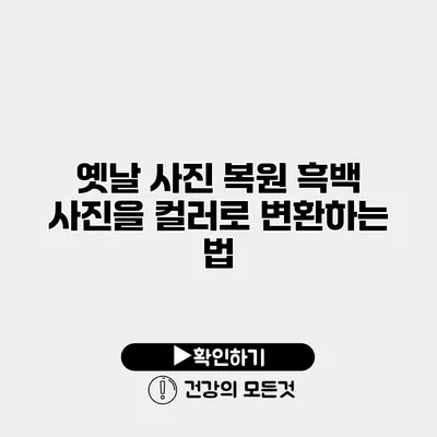 옛날 사진 복원 흑백 사진을 컬러로 변환하는 법