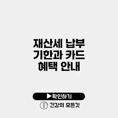 재산세 납부 기한과 카드 혜택 안내
