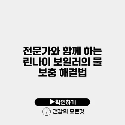 전문가와 함께 하는 린나이 보일러의 물 보충 해결법