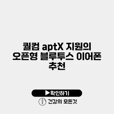 퀄컴 aptX 지원의 오픈형 블루투스 이어폰 추천