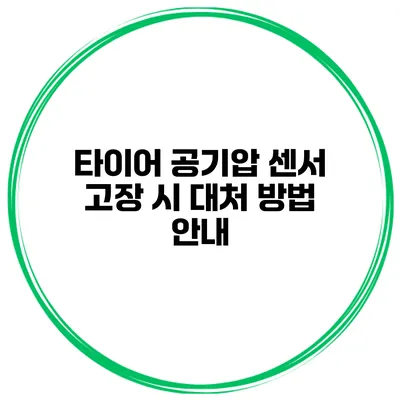 타이어 공기압 센서 고장 시 대처 방법 안내
