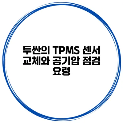 투싼의 TPMS 센서 교체와 공기압 점검 요령