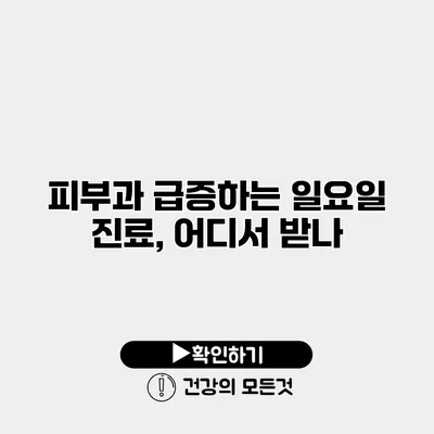피부과 급증하는 일요일 진료, 어디서 받나?