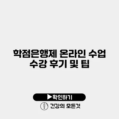 학점은행제 온라인 수업 수강 후기 및 팁