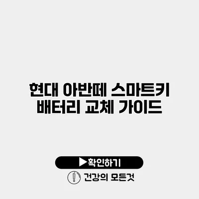현대 아반떼 스마트키 배터리 교체 가이드