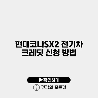 현대코나SX2 전기차 크레딧 신청 방법